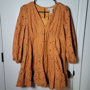 Flying Tomato Floral Eyelet Mini Dress | Elegant Dress | Size Small